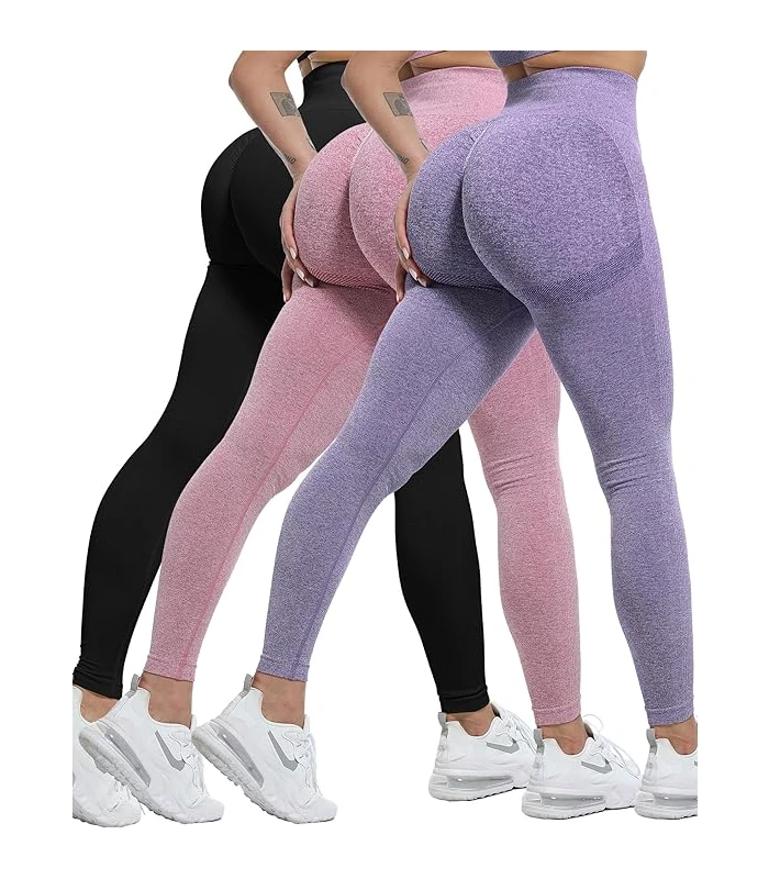 CHRLEISURE 3 Piece Butt Lifting Leggings for Women